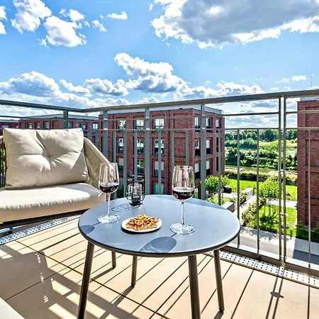 Apartmán Art Deco Elbblick Parken Kueche